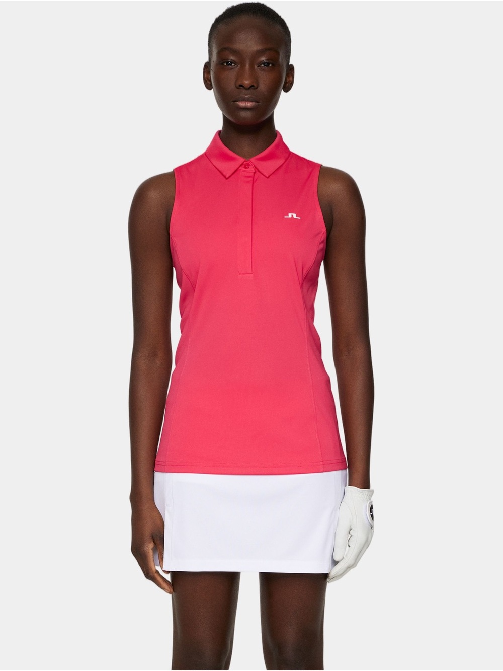 J.Lindeberg Dena Sleeveless Golf Polo Tank Hot Pink Athletic Top S